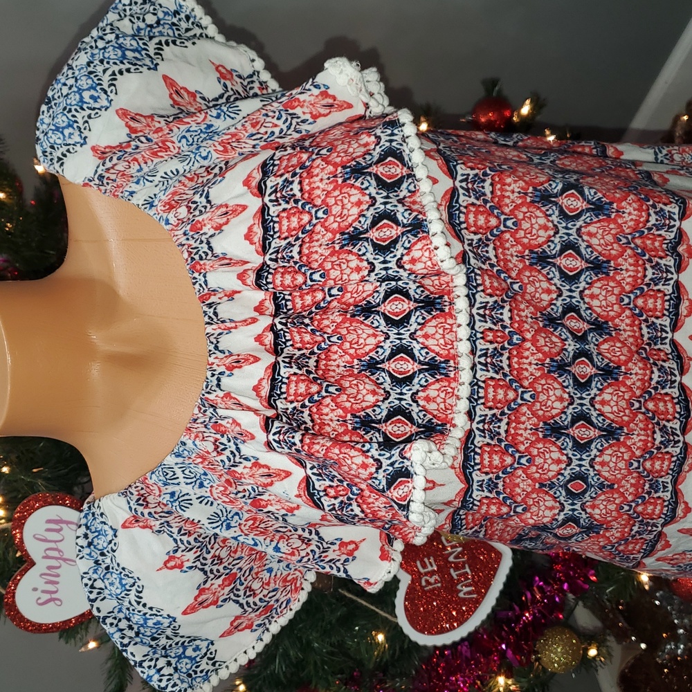 Women's Multicolor Ruffle Patterned Top Shirt Blo… - image 2